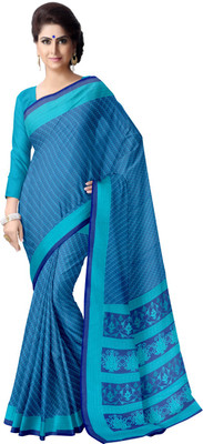 

Suvastram Floral Print Daily Wear Georgette Saree(Blue)