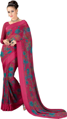 

Khoobee Self Design, Printed Fashion Georgette Saree(Pink, Multicolor), Multicolor;pink