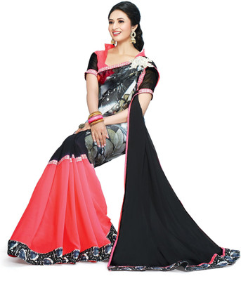 

Indianbeauty Self Design, Printed Bollywood Georgette Saree(Multicolor)