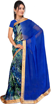 

Khushali Self Design, Printed Fashion Georgette Saree(Blue, Multicolor)