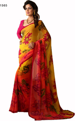 

Hi-Choice Printed Fashion Chiffon Saree(Yellow)