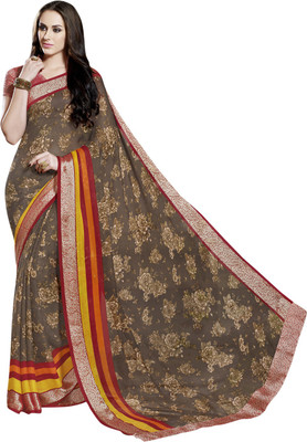 

Vishal Solid Fashion Viscose Saree(Brown)