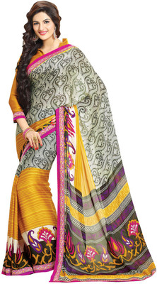 

Saara Printed Fashion Chiffon Saree(Beige, Yellow)