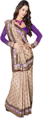 

Vishal Solid Fashion Nylon Saree(White), Cream