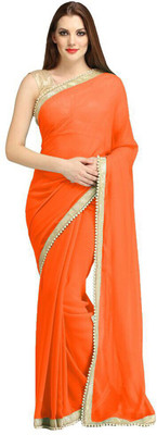 

Fashiondeal Solid Bollywood Georgette Saree(Orange)