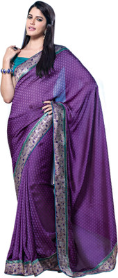 

Vishal Floral Print Fashion Satin Saree(Purple)