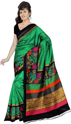 

Manthan Printed Daily Wear Art Silk Saree(Green)