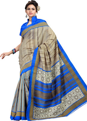 

Saara Printed Fashion Cotton Saree(Beige, Blue)