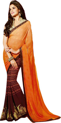 

Ishin Printed Fashion Georgette Saree(Maroon), Maroon & orange