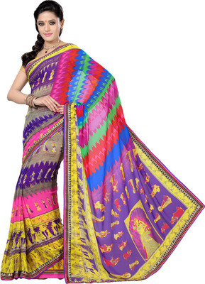

Ishin Printed Fashion Georgette Saree(Multicolor), Multicolour