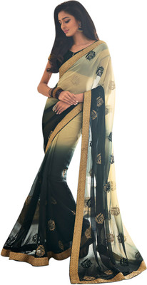 

Vishal Solid Fashion Chiffon Saree(Black)