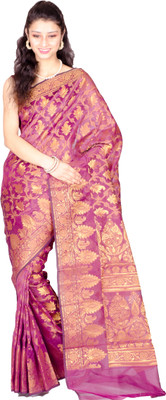 

Chandrakala Self Design Banarasi Cotton Saree(Pink)
