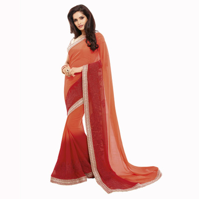 

Vishal Self Design Bollywood Georgette Saree(Red)