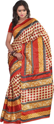 

Anushree Saree Printed Fashion Silk Saree(Multicolor), Gold