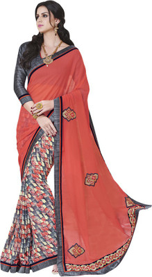 

Desi Butik Embroidered Fashion Georgette Saree(Multicolor)
