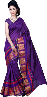 

Ansu Fashion Printed Banarasi Banarasi Silk Saree(Blue), Purple
