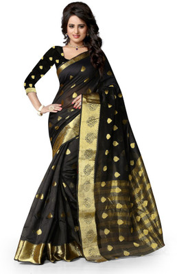 

Style U Self Design Banarasi Art Silk Saree(Black)