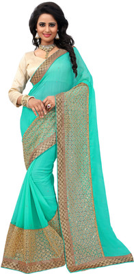

Jiya Self Design, Embroidered, Embellished Fashion Chiffon, Georgette Saree(Light Green)
