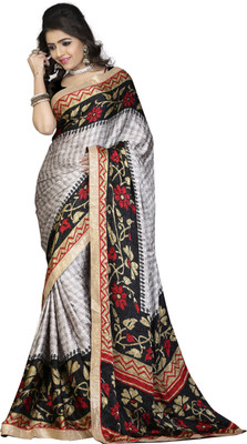 

Khoobee Self Design, Printed Fashion Silk, Crepe, Jacquard Saree(Grey, Black), Black;grey