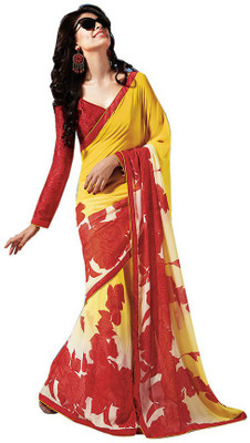 

Party Wear Dresses Printed Fashion Pure Chiffon Saree(Grey)