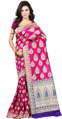 

Weavedeal Self Design Banarasi Banarasi Silk Saree(Pink)
