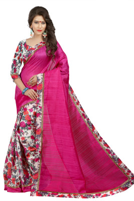 

Indrani Printed Bollywood Printed Silk Saree(Pink)