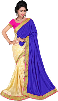 Dancing Girl Embroidered Bollywood Velvet Saree(Blue)