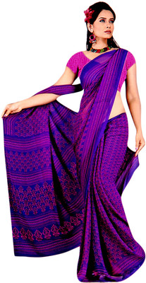 

Vardan Prints Printed Fashion Georgette Saree(Purple, Blue), Blue;purple