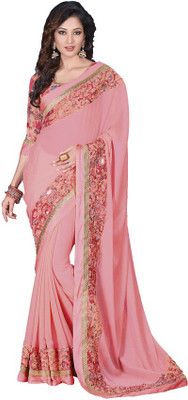 

Vishal Self Design Bollywood Chiffon Saree(Red)
