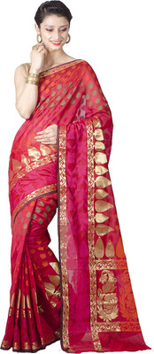 

Chandrakala Printed Banarasi Art Silk Saree(Red)