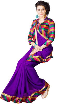 

Khoobee Self Design Fashion Georgette Saree(Purple, Multicolor), Multicolor;purple