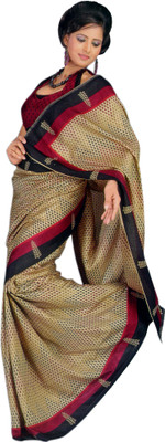 

Sunaina Printed Fashion Silk Saree(Brown, Chikoo