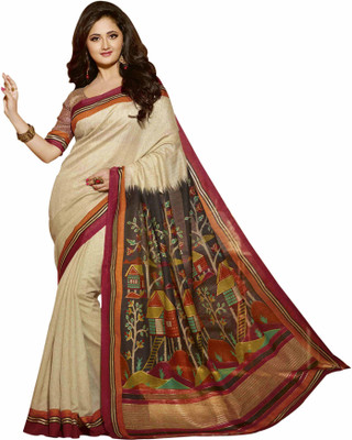 

Aashritha Solid Bollywood Art Silk Saree(Beige)