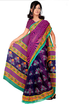 

Vardan Prints Printed Bollywood Synthetic Georgette Saree(Blue, Pink)