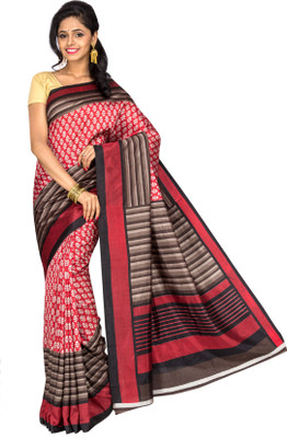 

Mathura Printed Paithani Cotton Saree(Multicolor)