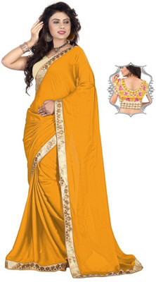 

Stylezone Embroidered Fashion Satin Saree(Yellow), Maroon