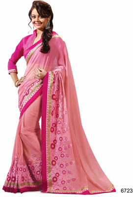 

Ridham Sarees Embroidered Fashion Georgette Saree(Multicolor)