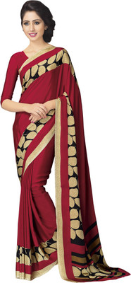 

Saara Printed Fashion Crepe Saree(Maroon)
