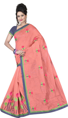

Indianbeauty Self Design, Embroidered Fashion Cotton Saree(Pink)