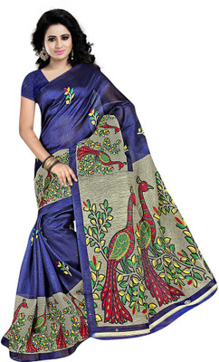 

Indian Wear Online Printed Fashion Cotton Saree(Blue)