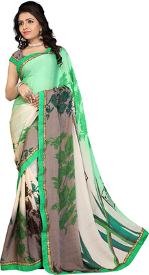 

Khoobee Self Design, Printed Fashion Satin, Chiffon Saree(Grey, Multicolor)