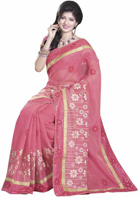 

Sati Embroidered Fashion Chanderi Saree(Pink)