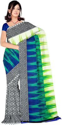 

Khushali Self Design, Printed Fashion Georgette Saree(Multicolor, Black, White, Blue), Black;blue;multicolor;white