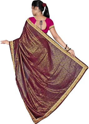 

Indian Wear Online Embroidered Fashion Georgette Saree(Brown)