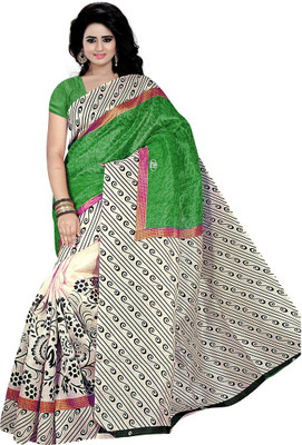 

Party Wear Dresses Printed Fashion Cotton Saree(Green)