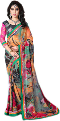 

Khoobee Self Design, Printed Fashion Georgette Saree(Multicolor)