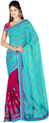 

Desi Butik Embroidered Fashion Jacquard, Art Silk Saree(Multicolor)