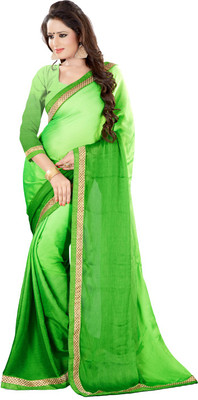 

Style U Self Design Bollywood Georgette Saree(Green)