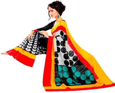 

Vipul Printed Bhagalpuri Art Silk Saree(White, Yellow, Pink)