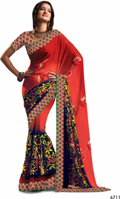 

Ridham Sarees Hand Painted Hand Batik Pure Georgette Saree(Pack of 2, Multicolor)